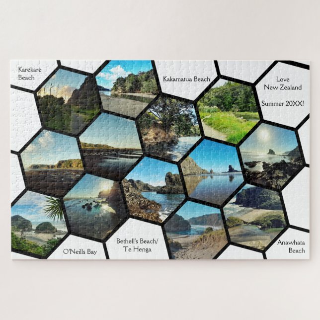 Fun New Zealand Destination Souvenir Photo Collage Jigsaw Puzzle (Horizontal)