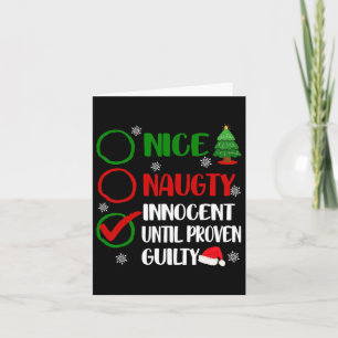 Fun Nice Naughty Innocent Christmas Xmas Adults Me Card