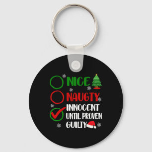 Fun Nice Naughty Innocent Christmas Xmas Adults Me Key Ring