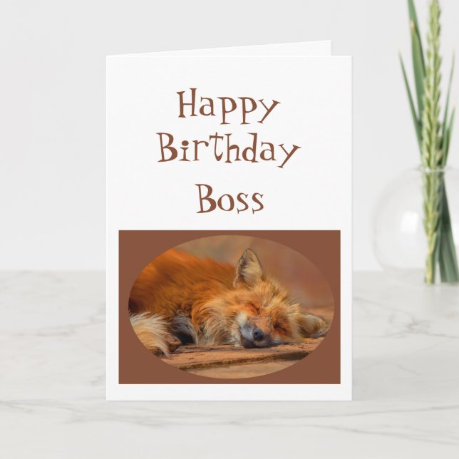 Fun "No Fox Given" Boss Birthday Animal Humour Card (Front)