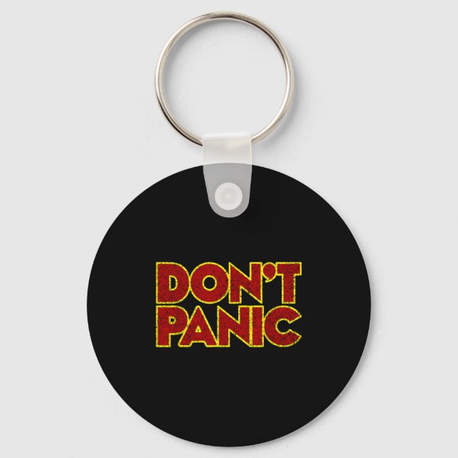Fun Nostalgic Tees Don't Panic - Women's Clic Fit  Key Ring (Front)