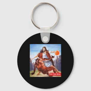 Fun Not Today Satan Jesus Crossover Bysketbyll Key Ring