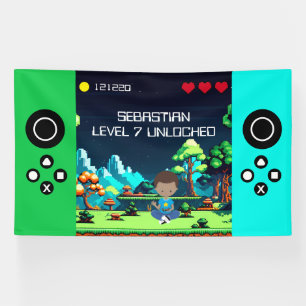 Fun Novelty Computer Game Birthday Party Banner