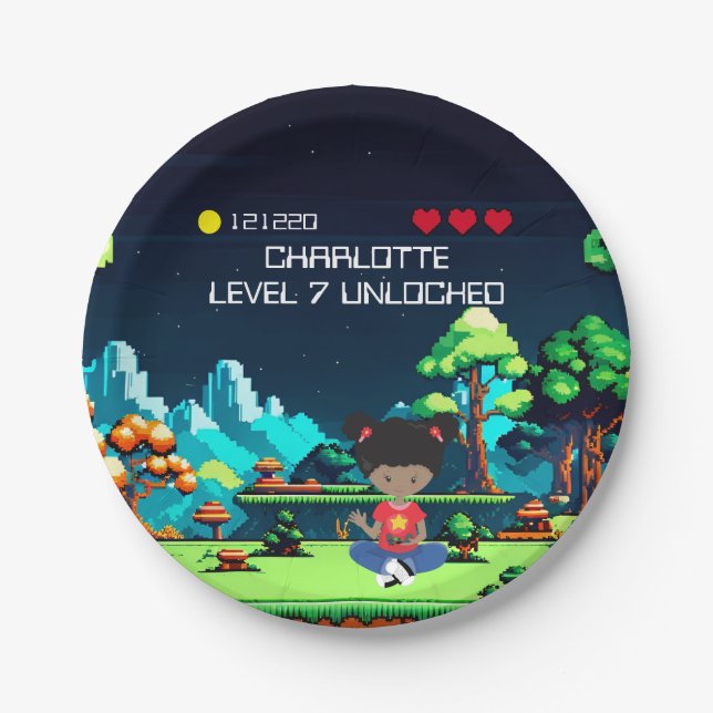 Fun Novelty Computer Game Birthday Party Paper Plate (Front)