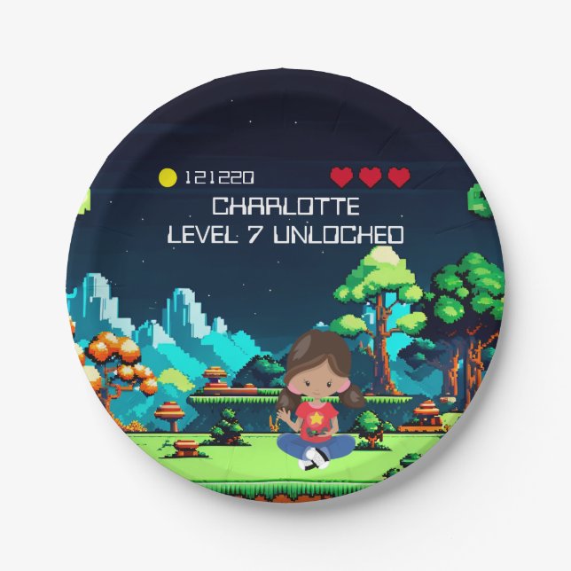 Fun Novelty Computer Game Birthday Party Paper Plate (Front)