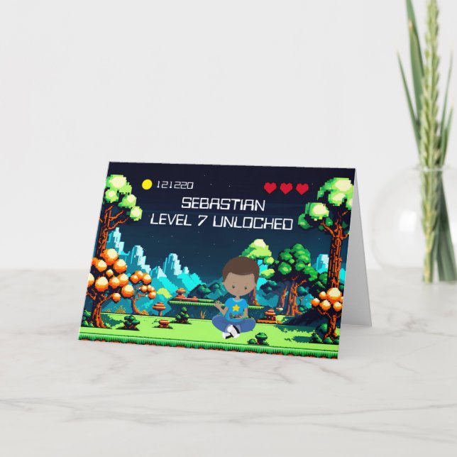 Fun Novelty Computer Game Birthday Personalised Card (Front)