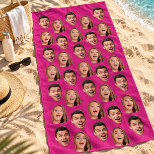Fun Novelty Face Photo Custom Wedding Groom Humour Beach Towel