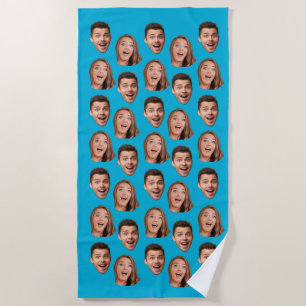 Fun Novelty Face Photo Custom Wedding Groom Humour Beach Towel