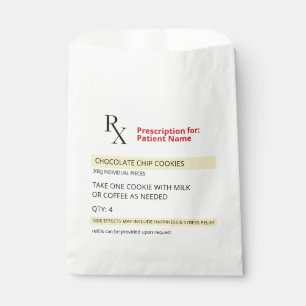 Fun Novelty Rx Prescription Label Cookies Favour Bag
