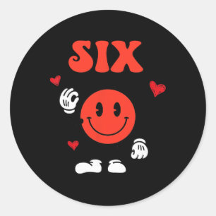 Fun Number 6 Funny 67 Meme Six Seven 6 7 Valentine Classic Round Sticker