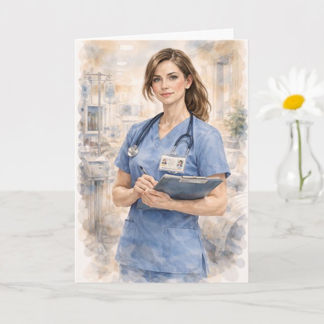 Fun Nurse Prayer Ezekiel 25:17 Card (Small Plant)