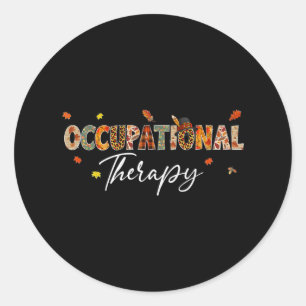 Fun Occupational Therapy Pumpkin Autumn Tree Fall  Classic Round Sticker