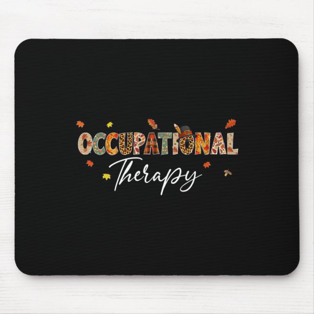 Fun Occupational Therapy Pumpkin Autumn Tree Fall  Mouse Pad (Front)