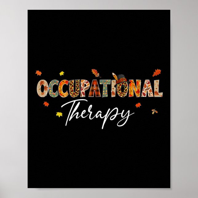 Fun Occupational Therapy Pumpkin Autumn Tree Fall  Poster (Front)
