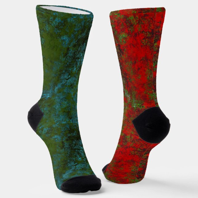 Fun Odd But Match Socks Rust Art  Heva Weva (Angled)