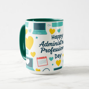 Fun Office Icons Administrative Day Pattern Mug