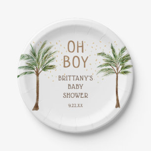 Fun Oh Boy Jungle Safari Baby Shower Paper Plate