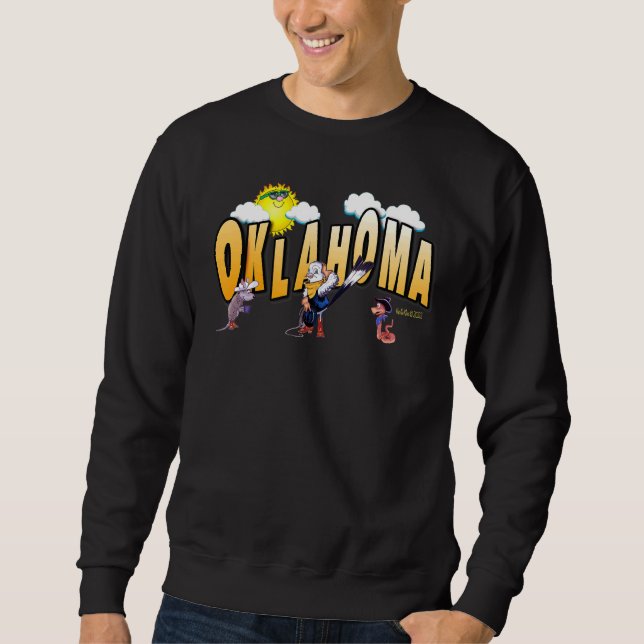 Fun Oklahoma State Bird Scissor Tail, Armadillo, A Sweatshirt (Front)