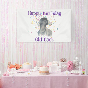 Fun Old Coot Bird Over the Hill Birthday Banner