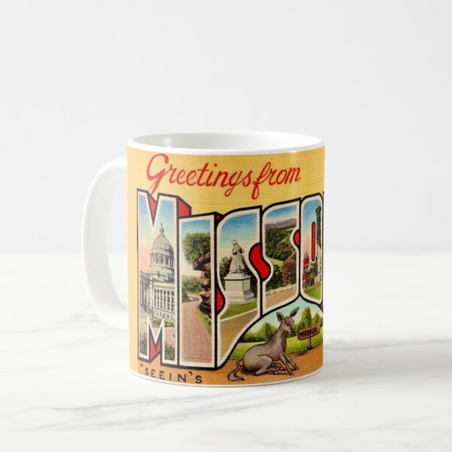 Fun Old Missouri Greeting Postcard Mug (Front Left)