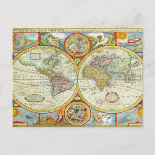Fun old vintage map style postcard