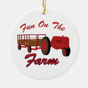 Fun On Farm Ceramic Ornament