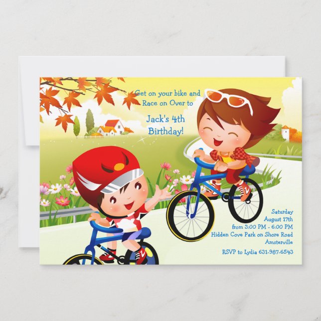 Fun on Wheels Tots Birthday Party Invitations (Front)