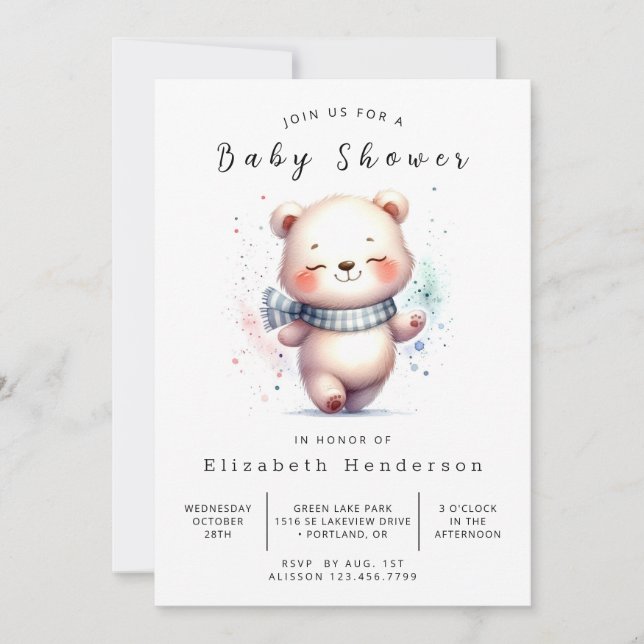 Fun Online Bear Baby Shower Invitation (Front)