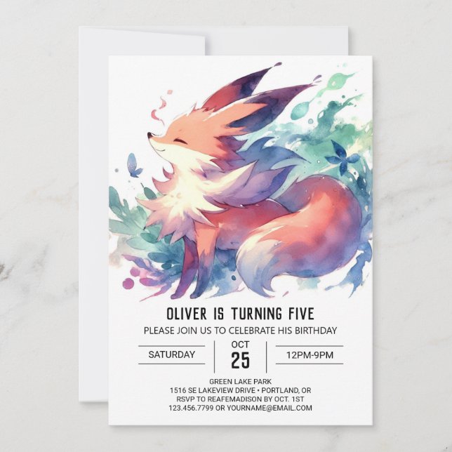 Fun Online Fox Birthday Invitation (Front)
