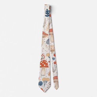 Fun Orange Autumn Mushroom Garden Tie