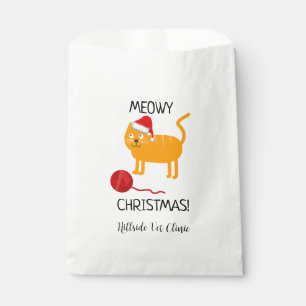 Fun Orange Cat Meowy Christmas Favour Bag