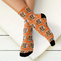 Fun Orange Custom Dog Photo Paw Print