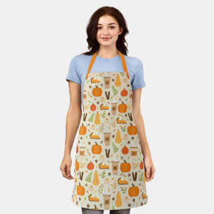 Fun Orange Fall Pattern Apron