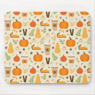 Fun Orange Fall Pattern Mouse Pad