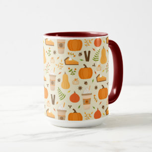 Fun Orange Fall Pattern Mug