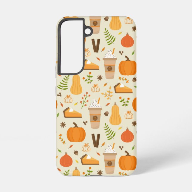 Fun Orange Fall Pattern Samsung Galaxy S22 Case (Back)
