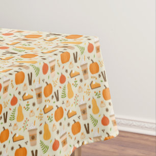 Fun Orange Fall Pattern Tablecloth