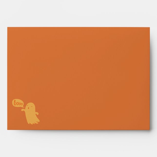 Fun Orange Ghost Halloween invitation Envelope (Front)