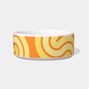 Fun Orange Kitty Cat Personalised Pet Bowls