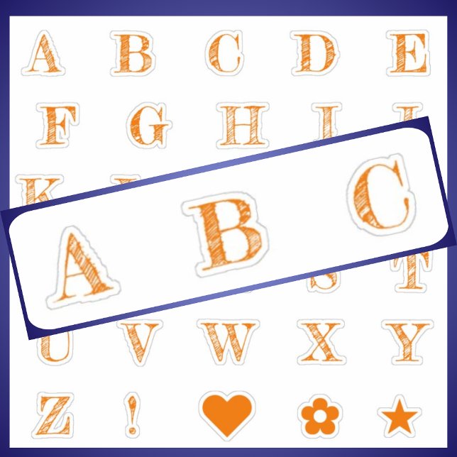 Fun Orange Letters | Monogram Alphabet Stickers (Creator Uploaded)