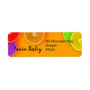 Fun orange slices return address label