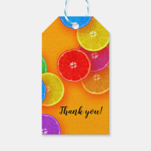 Fun orange slices Thank you Birthday Party Gift Tags