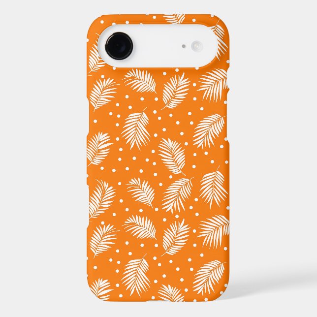 Fun orange tropical leaf pattern beach  (Back)