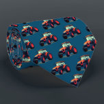 Fun OrangeTractor Pattern  Tie<br><div class="desc">What could be better than tractors under - and on - your feet? Delight your favourite farmer with these fun socks.</div>