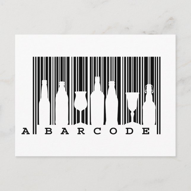 Fun original © black and white bar code (barcode), postcard (Front)