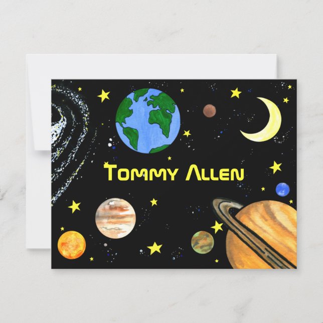 Fun Outer Space Note Card (Front)