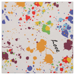 Fun Paint Drips Colourful Spring Love Fabric