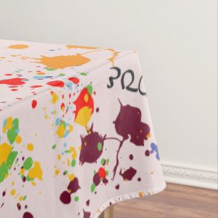 Fun Paint Drips Colourful Spring Love Tablecloth