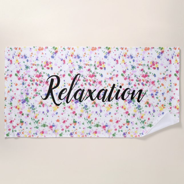 Fun Paint Splatter Relaxation Beach Towel (Front)