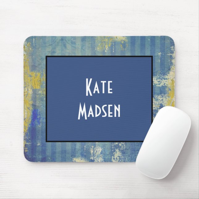 Fun Painted Denim Pattern Personalised Mouse Pad (With Mouse)